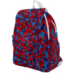 Red And Blue Camouflage Pattern Top Flap Backpack by SpinnyChairDesigns