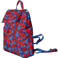 Red And Blue Camouflage Pattern Buckle Everyday Backpack by SpinnyChairDesigns