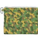 Yellow Green Brown Camouflage Canvas Cosmetic Bag (XXXL) View1