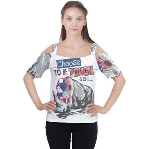 Choose To Be Tough & Chill Cutout Shoulder Tee by Bigfootshirtshop