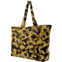 Black Yellow Brown Camouflage Pattern Simple Shoulder Bag by SpinnyChairDesigns