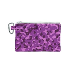 Dark Purple Camouflage Pattern Canvas Cosmetic Bag (small) by SpinnyChairDesigns