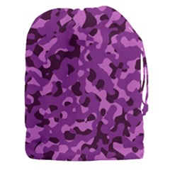 Dark Purple Camouflage Pattern Drawstring Pouch (3xl) by SpinnyChairDesigns