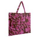 Pink and Brown Camouflage Zipper Large Tote Bag View2