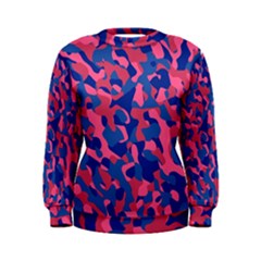 Blue And Pink Camouflage Pattern Women s Sweatshirt by SpinnyChairDesigns