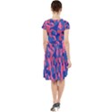 Blue and Pink Camouflage Pattern Cap Sleeve Midi Dress View2