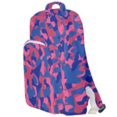 Blue And Pink Camouflage Pattern Double Compartment Backpack by SpinnyChairDesigns