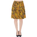 Brown and Orange Camouflage Velvet High Waist Skirt View1