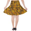 Brown and Orange Camouflage Velvet High Waist Skirt View2