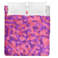 Pink And Purple Camouflage Duvet Cover Double Side (queen Size) by SpinnyChairDesigns