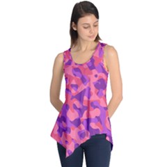 Pink And Purple Camouflage Sleeveless Tunic by SpinnyChairDesigns