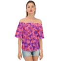 Pink and Purple Camouflage Off Shoulder Short Sleeve Top View1