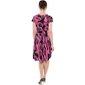 Black and Pink Camouflage Pattern Cap Sleeve Midi Dress View2