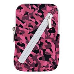 Black And Pink Camouflage Pattern Belt Pouch Bag (small) by SpinnyChairDesigns