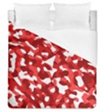 Red and White Camouflage Pattern Duvet Cover (Queen Size) View1