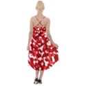 Red and White Camouflage Pattern High-Low Halter Chiffon Dress  View2