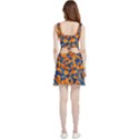 Blue and Orange Camouflage Pattern Velvet Cutout Dress View2