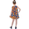 Blue and Orange Camouflage Pattern Kids  Summer Dress View2