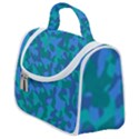 Blue Turquoise Teal Camouflage Pattern Satchel Handbag View1