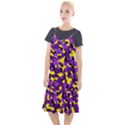 Purple and Yellow Camouflage Pattern Camis Fishtail Dress View1