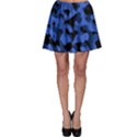 Black and Blue Camouflage Pattern Skater Skirt View1