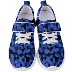 Black And Blue Camouflage Pattern Women s Velcro Strap Shoes by SpinnyChairDesigns