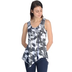 Grey And White Camouflage Pattern Sleeveless Tunic by SpinnyChairDesigns