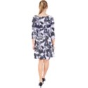 Grey and White Camouflage Pattern Quarter Sleeve Front Wrap Dress View2