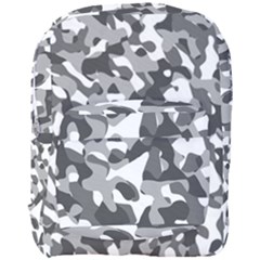 Grey And White Camouflage Pattern Full Print Backpack by SpinnyChairDesigns