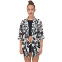 Grey and White Camouflage Pattern Open Front Chiffon Kimono View1