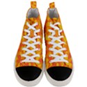 Orange and Yellow Camouflage Pattern Men s Mid-Top Canvas Sneakers View1