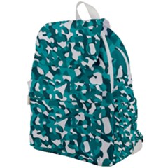 Teal And White Camouflage Pattern Top Flap Backpack by SpinnyChairDesigns