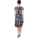 Grey and Black Camouflage Pattern Cap Sleeve Midi Dress View2