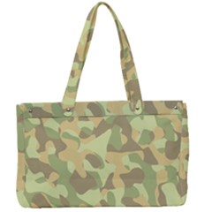 Light Green Brown Yellow Camouflage Pattern Canvas Work Bag by SpinnyChairDesigns