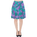 Purple and Teal Camouflage Pattern Velvet High Waist Skirt View1