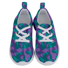 Purple And Teal Camouflage Pattern Running Shoes by SpinnyChairDesigns