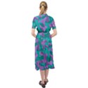 Purple and Teal Camouflage Pattern Keyhole Neckline Chiffon Dress View2