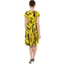 Black and Yellow Camouflage Pattern Cap Sleeve Midi Dress View2