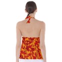 Red and Orange Camouflage Pattern Babydoll Tankini Top View2