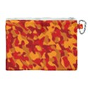 Red and Orange Camouflage Pattern Canvas Cosmetic Bag (XL) View2