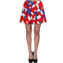 Red White Blue Camouflage Pattern Skater Skirt View1