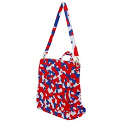 Red White Blue Camouflage Pattern Crossbody Backpack by SpinnyChairDesigns