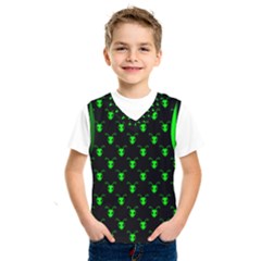 Neon Green Bug Insect Heads On Black Kids  Sportswear by SpinnyChairDesigns