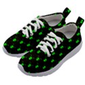 Neon Green Bug Insect Heads on Black Kids Athletic Shoes View2