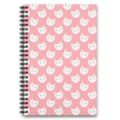 Cute Cat Faces White And Pink 5 5  X 8 5  Notebook by SpinnyChairDesigns