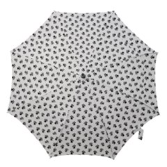 Cat Dog Animal Paw Prints Pattern Black And White Hook Handle Umbrellas (small) by SpinnyChairDesigns