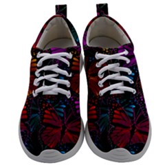 Colorful Monarch Butterfly Pattern Mens Athletic Shoes by SpinnyChairDesigns