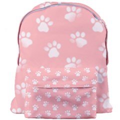 Animal Cat Dog Prints Pattern Pink White Giant Full Print Backpack by SpinnyChairDesigns