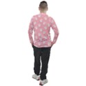 Animal Cat Dog Prints Pattern Pink White Men s Pique Long Sleeve Tee View2