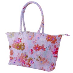 Cosmos Flowers Pink Canvas Shoulder Bag by DinkovaArt